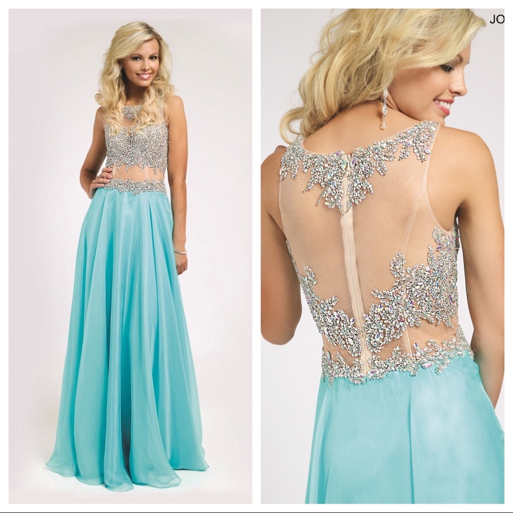 NWT JOVANI 20416 AQUA SZ 14